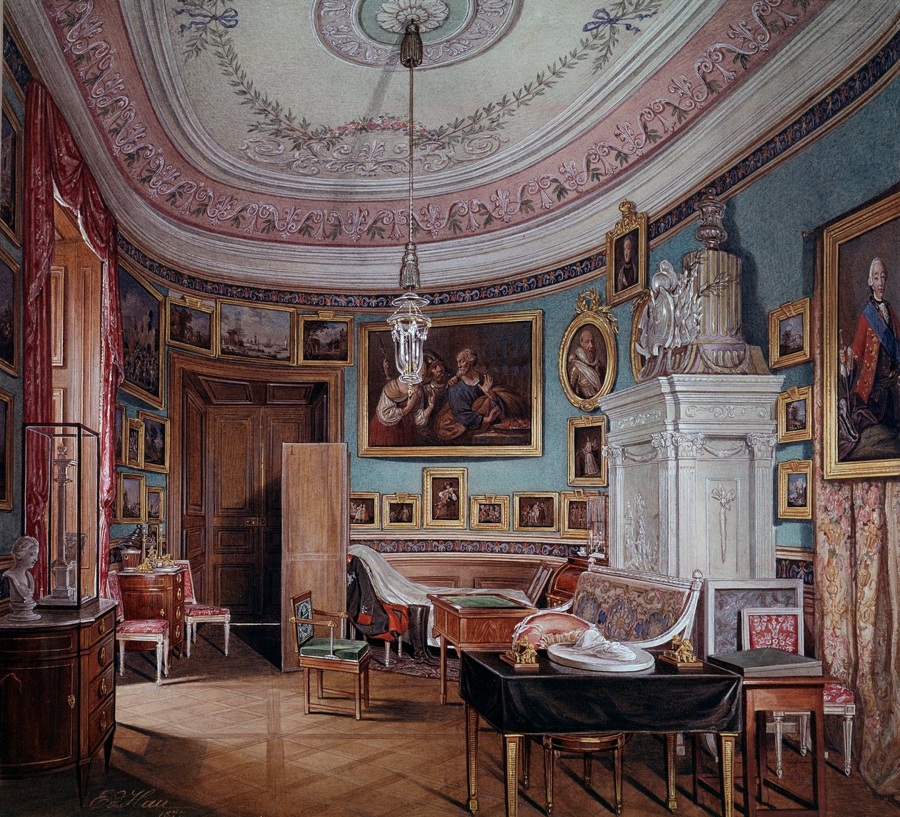 Vista della stanza di Paolo I a Gatchina da Eduard Hau