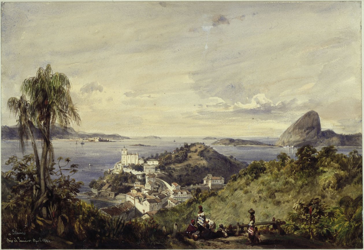 Baia di Rio de Janeiro con il Corcovado da Eduard Hildebrandt