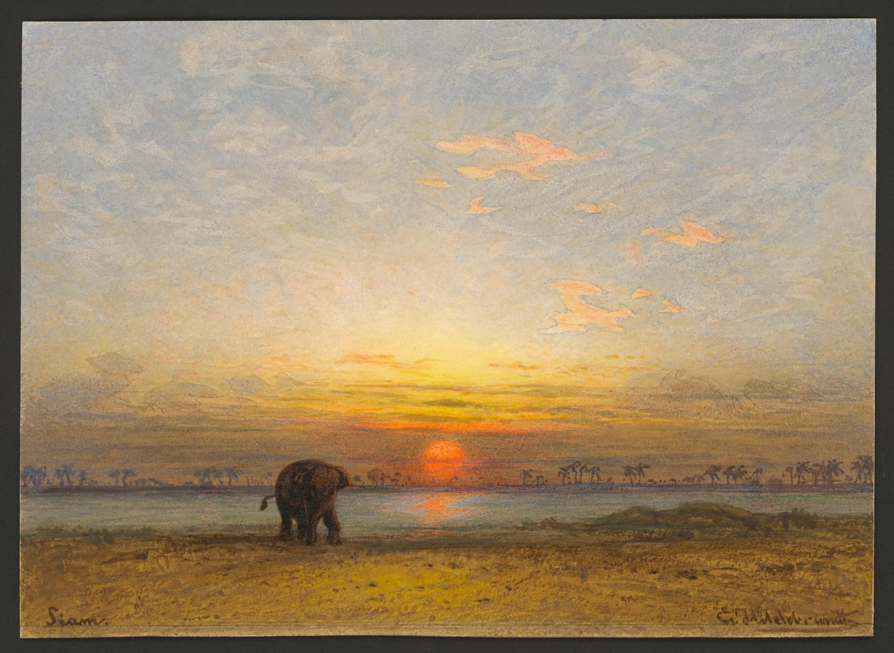 Tramonto in Siam da Eduard Hildebrandt