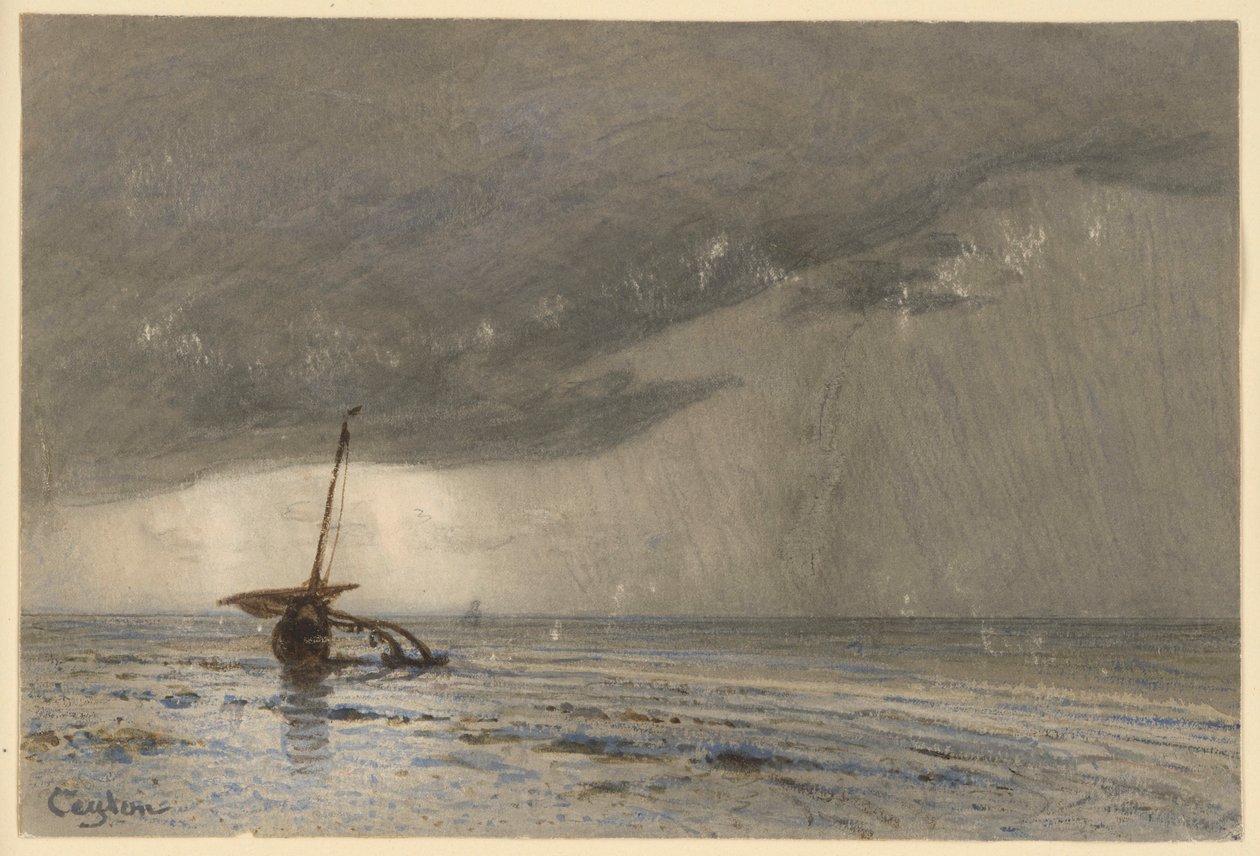 Maltempo sulla costa di Ceylon da Eduard Hildebrandt