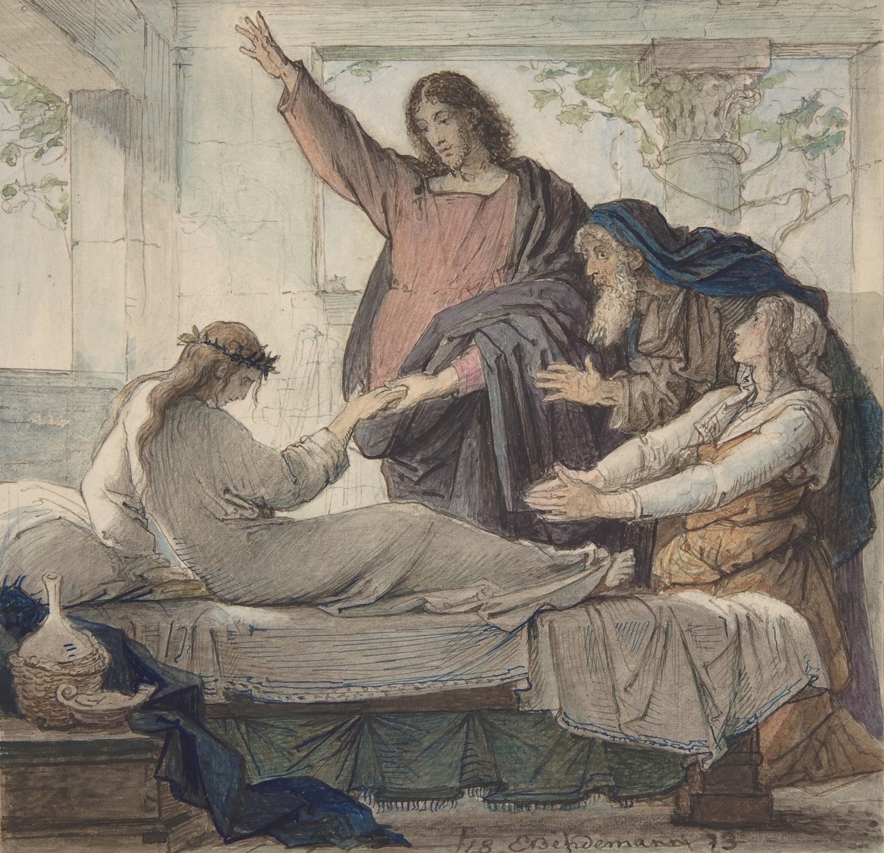 La resurrezione della figlia di Giairo da Eduard Julius Friedrich Bendemann