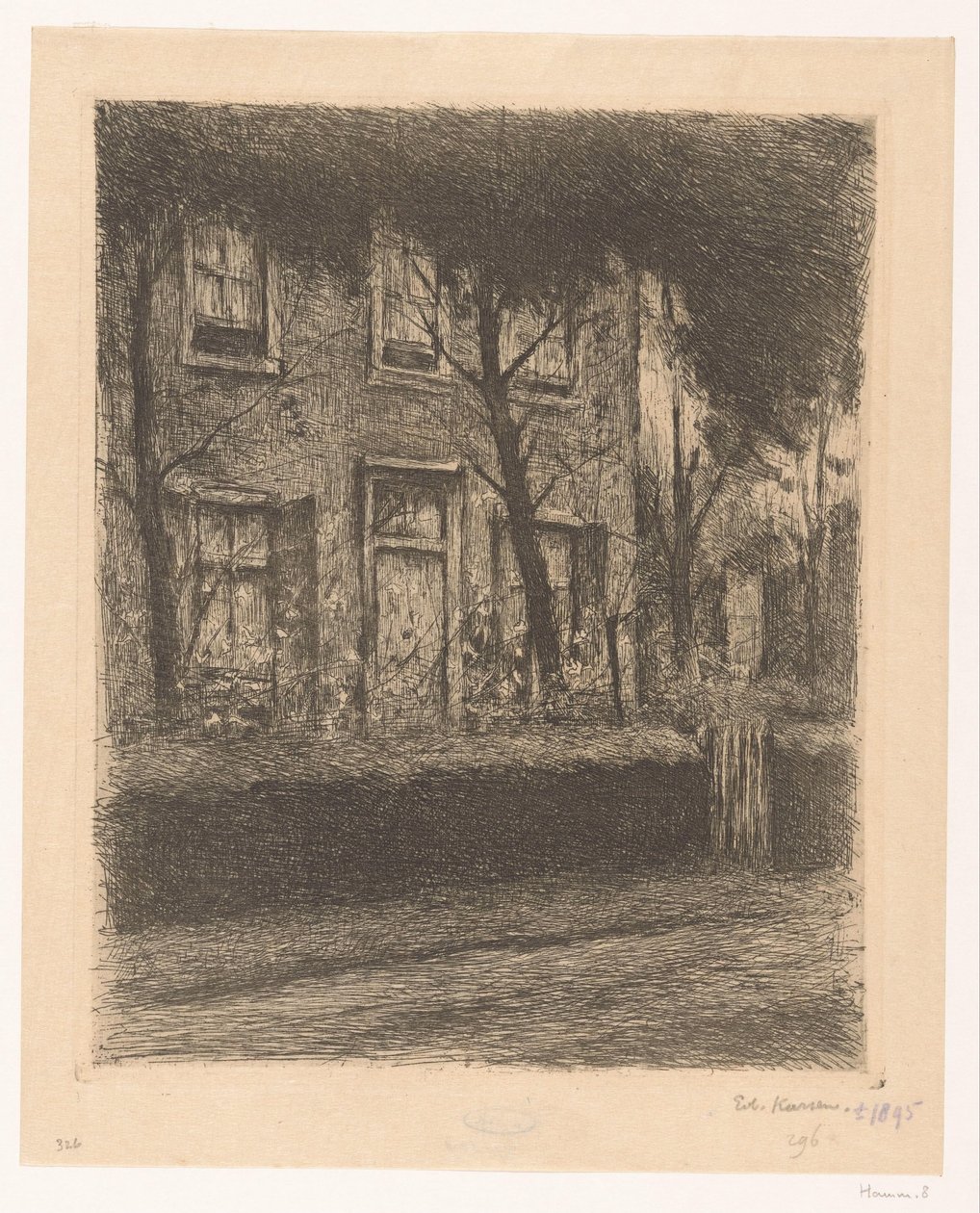 Giardino anteriore di una casa con siepe da Eduard Karsen (signed by artist)