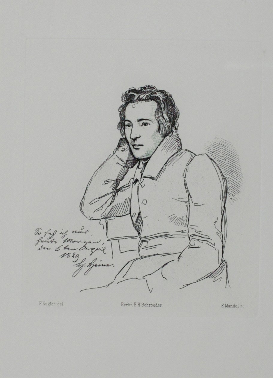 Ritratto del poeta Heinrich Heine 1797-1856 Dopo Franz Kugler dal 1829, 1854 da Eduard Mandel