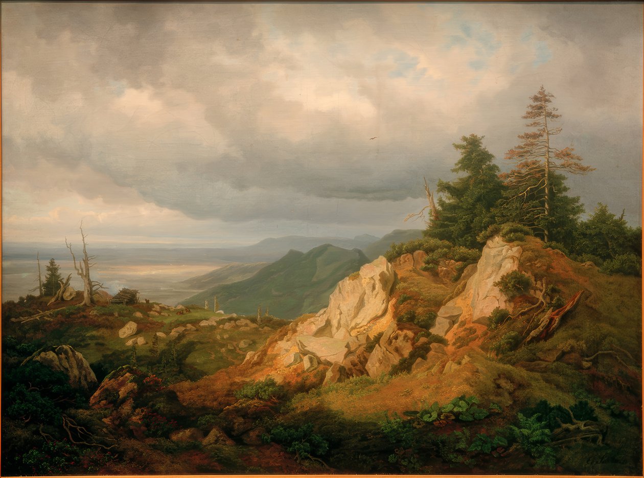 Sulla Hohen Kampe con vista sul Chiemsee da Eduard Schleich der Ältere