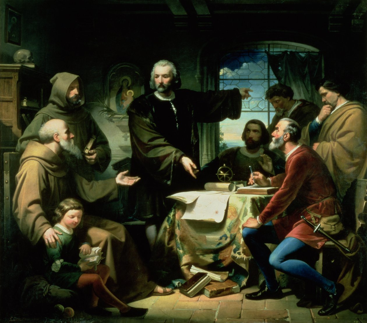 Cristoforo Colombo (1451-1506) nel Monastero di la Rabida, 1856 da Eduardo Cano de la Peña