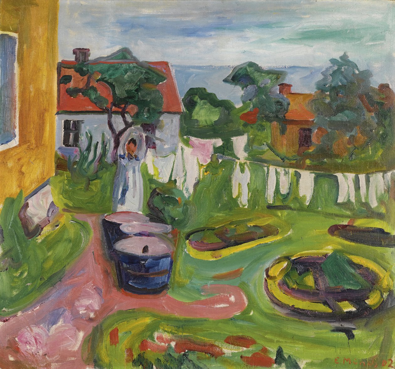 Vestiti su una linea ad Asgardstrand da Edvard Munch