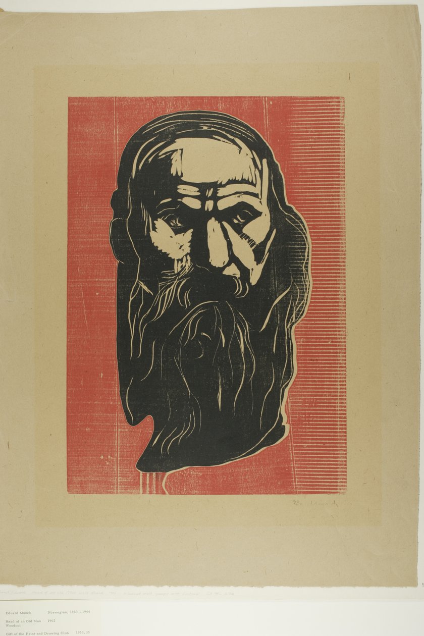 Testa di un Vecchio con Barba da Edvard Munch