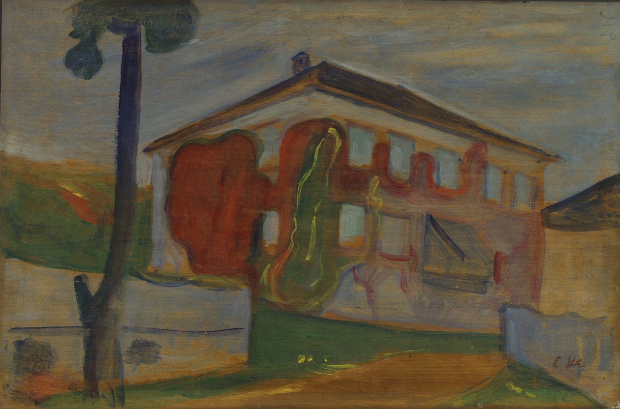 Casa con vite del Virginia rossa, c.1900 da Edvard Munch