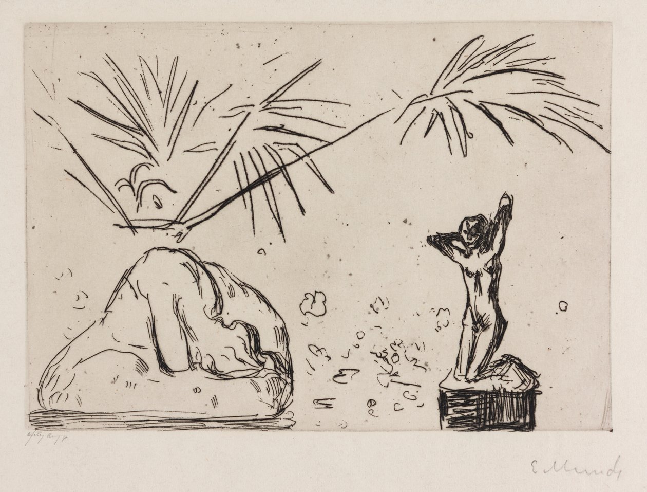 Interni con sculture da Edvard Munch