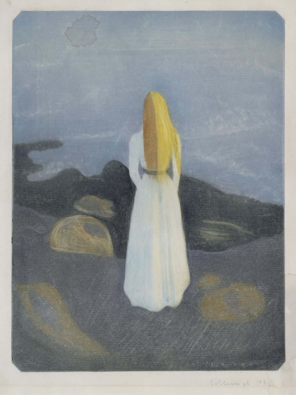 Giovane donna sulla spiaggia (La solitaria) da Edvard Munch