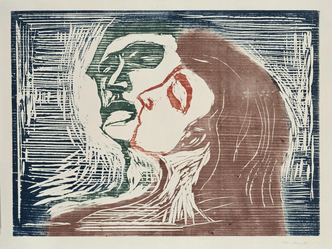 Faccia a faccia (uomo e donna che si baciano) da Edvard Munch