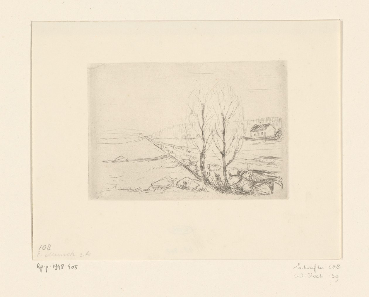 Paesaggio con casa da Edvard Munch