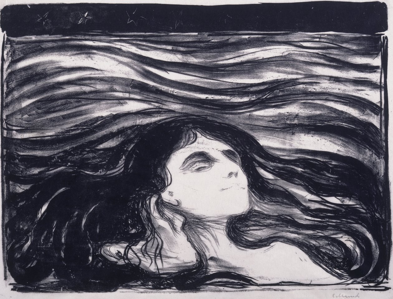 Amanti tra le onde da Edvard Munch