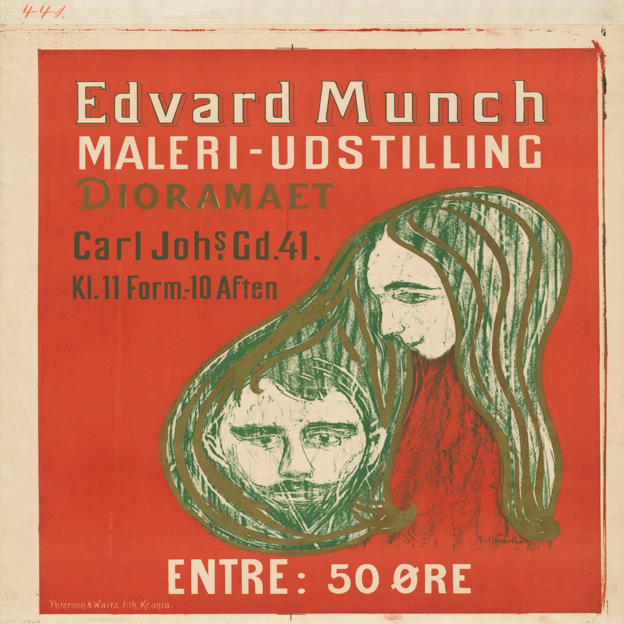 Männerkopf im Frauenhaar da Edvard Munch