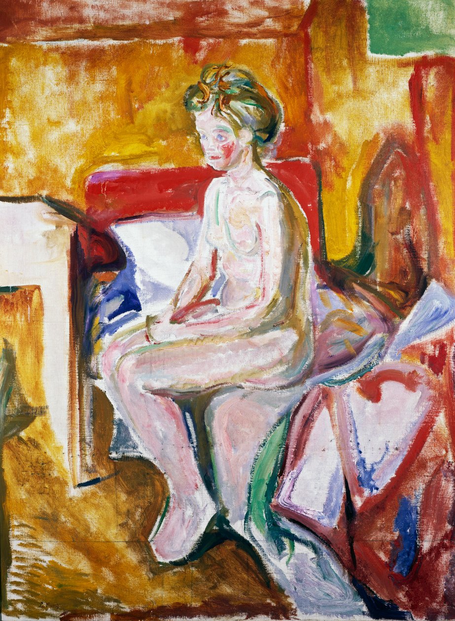 Nudo sul bordo del letto da Edvard Munch