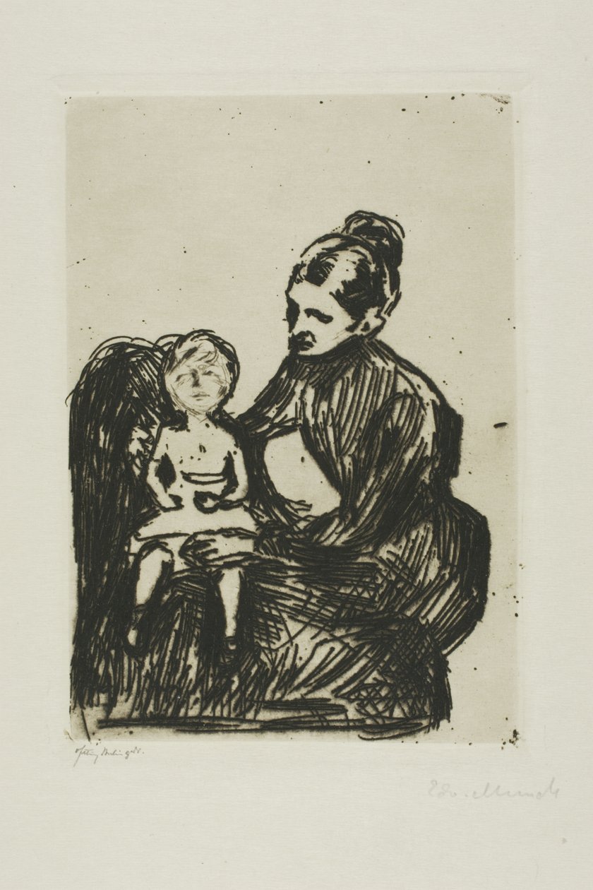 Infermiera con un ragazzo/La madre e il bambino che piange da Edvard Munch