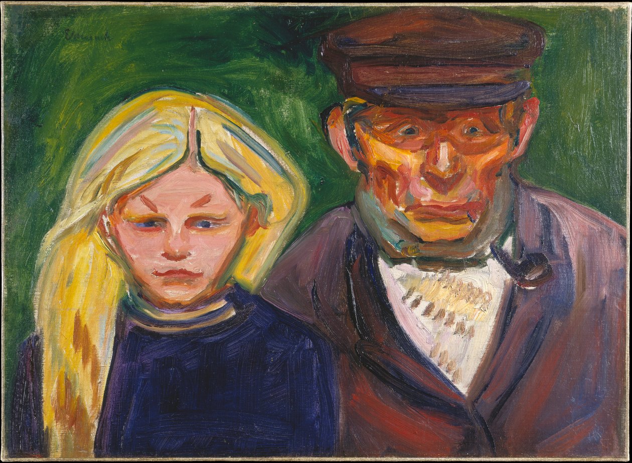 Il vecchio pescatore e sua figlia da Edvard Munch