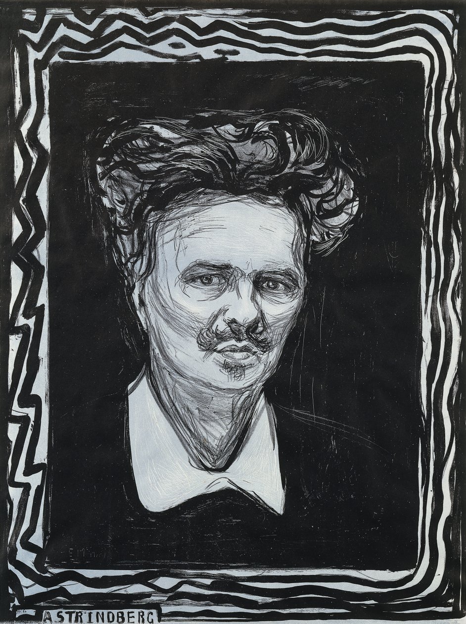 Ritratto di Strindberg da Edvard Munch