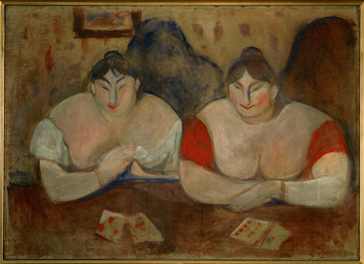 Rosa e Amelie (tempera su tela) da Edvard Munch