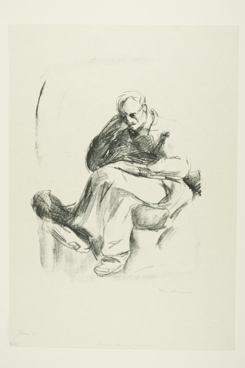 Uomo seduto da Edvard Munch