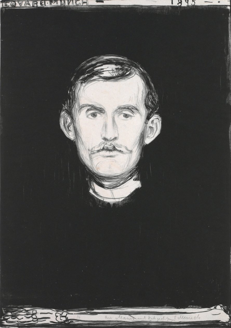 Autoritratto con braccio scheletrico da Edvard Munch