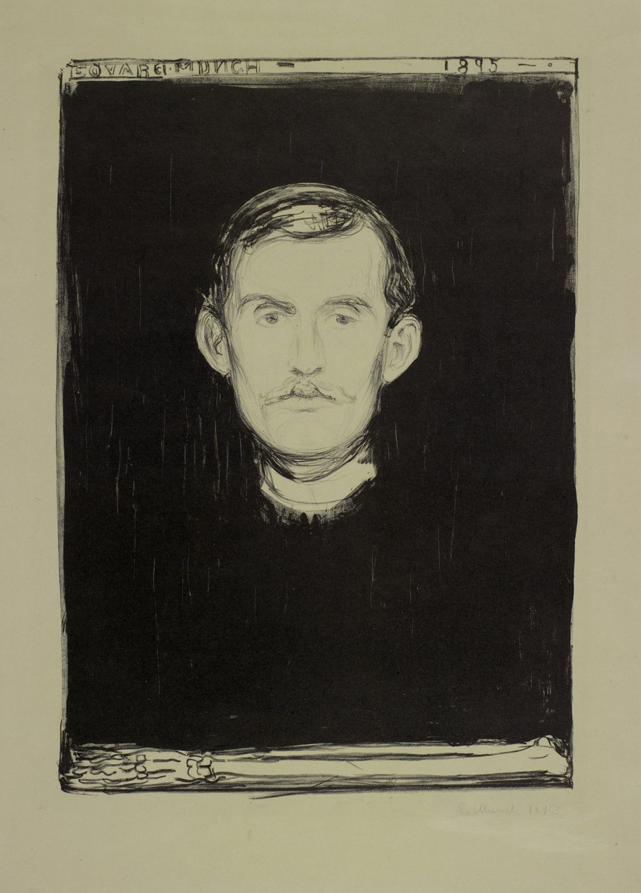 Autoritratto, 1895 da Edvard Munch