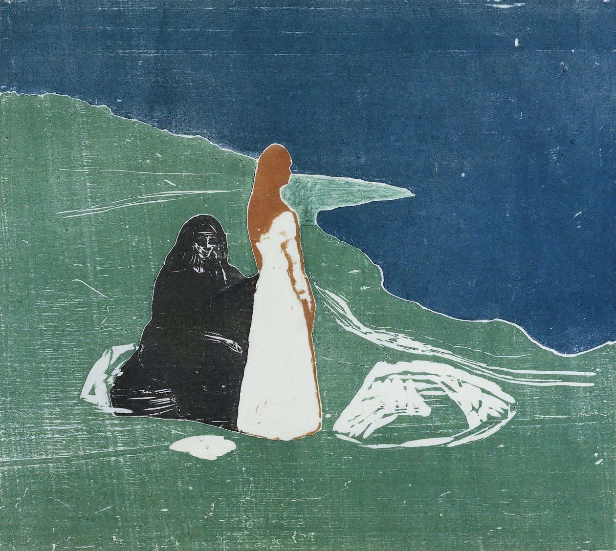 Due donne su una spiaggia da Edvard Munch
