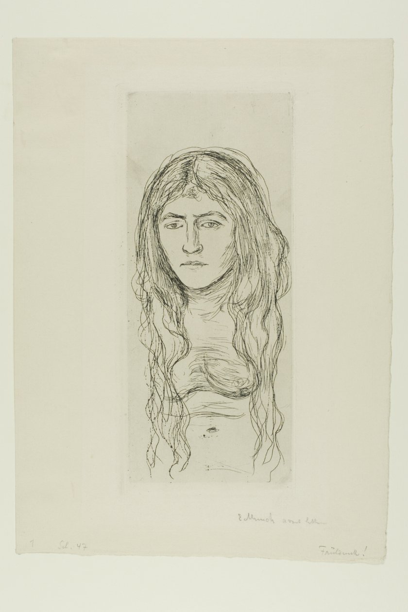 Donna con capelli lunghi da Edvard Munch