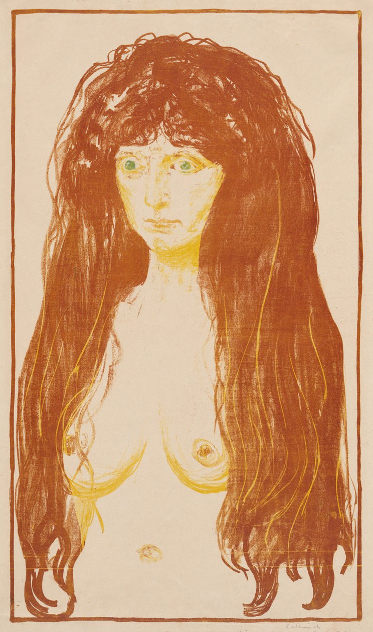 Donna dai capelli rossi e dagli occhi verdi (Il peccato) da Edvard Munch