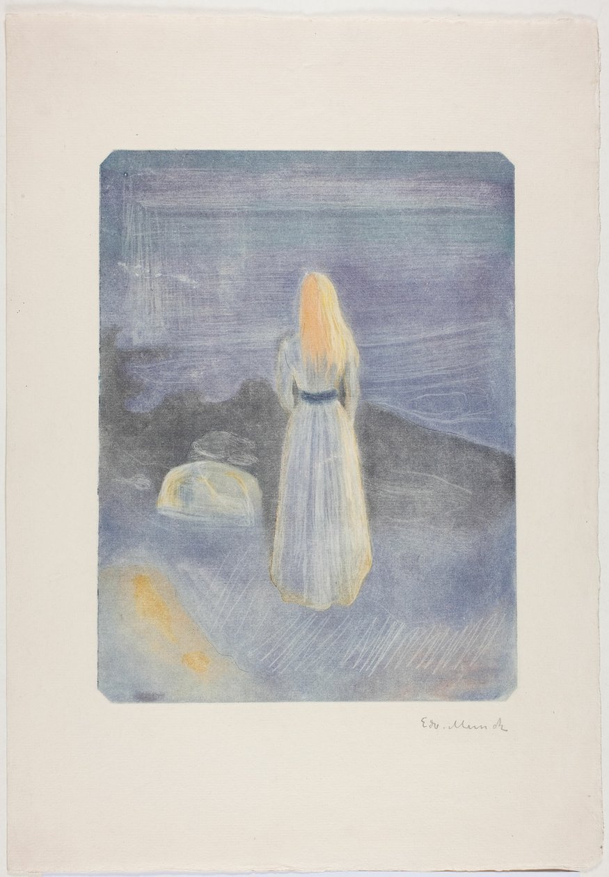 Giovane donna sulla spiaggia da Edvard Munch