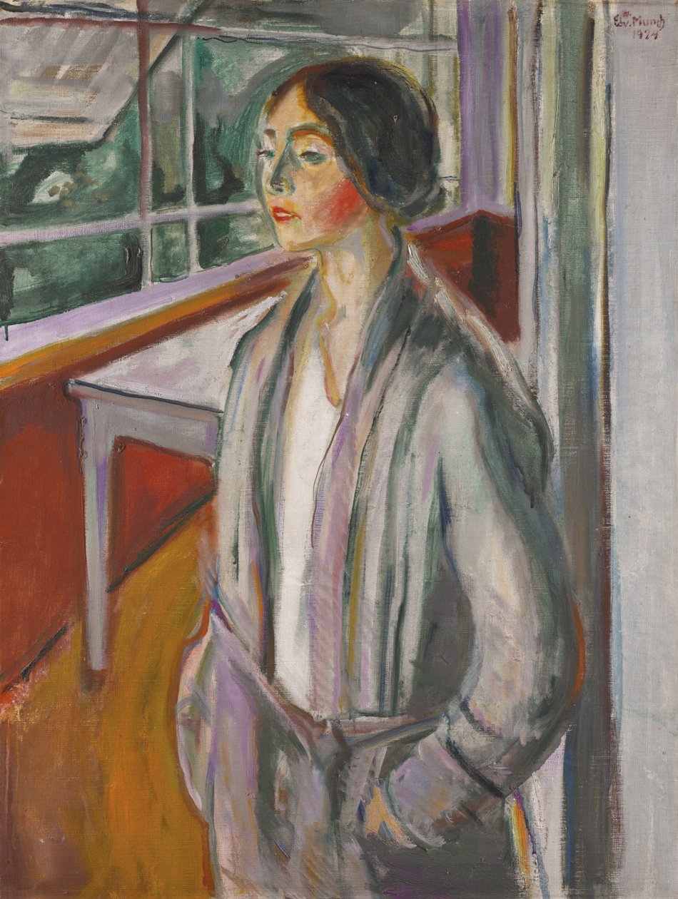 Giovane donna in veranda da Edvard Munch