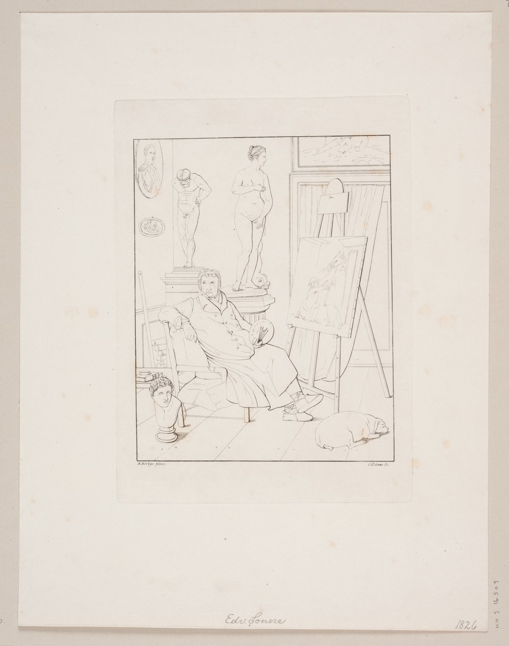 C.A. Lorentzen nel suo atelier da Edvard Sonne