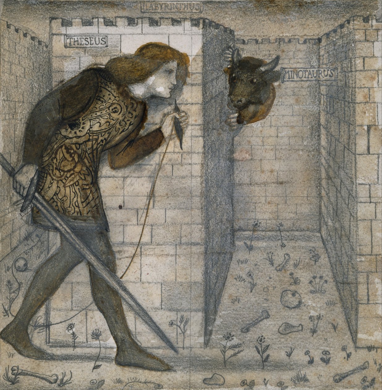 Disegno per Piastrella da Edward Burne Jones