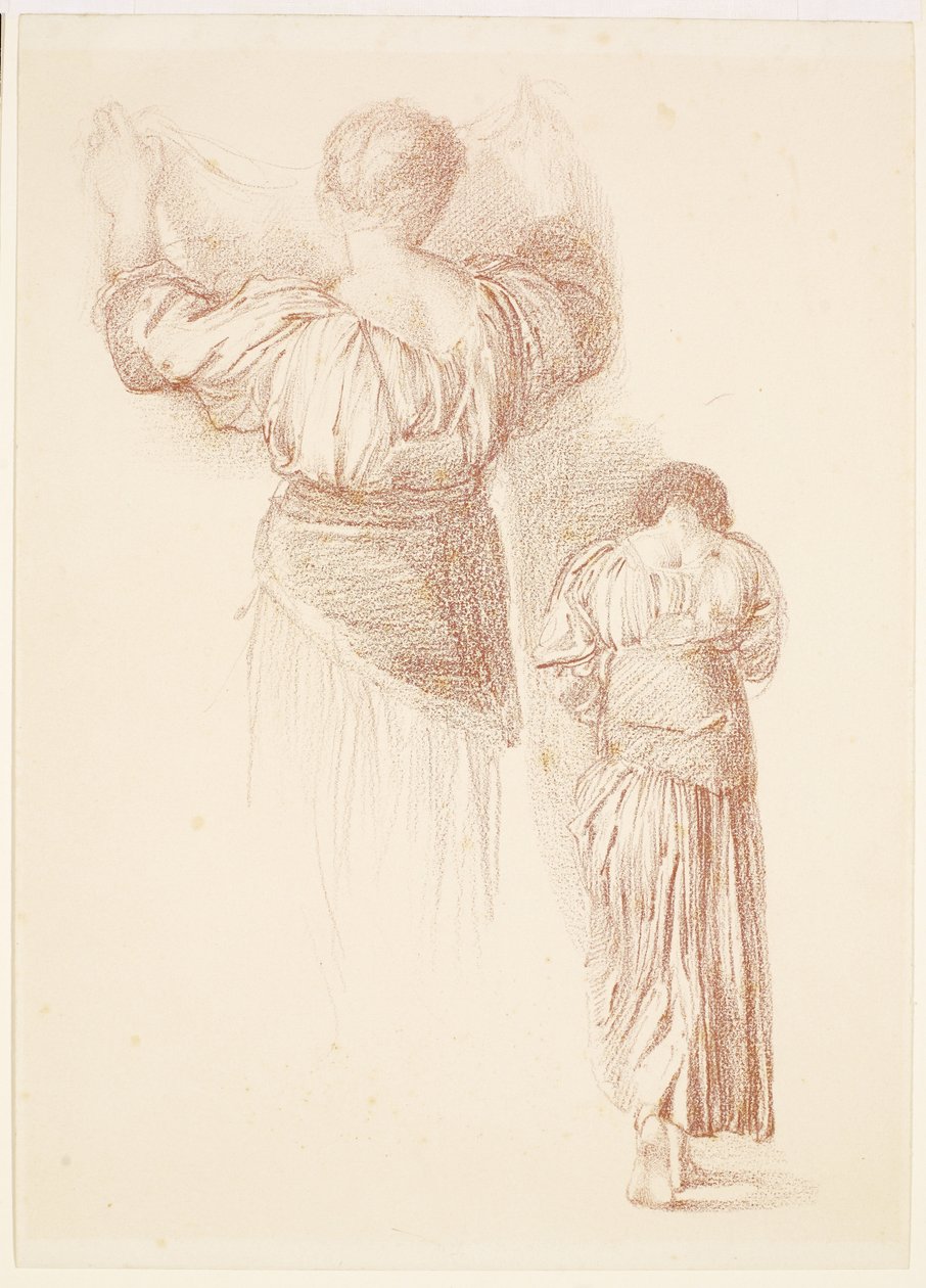 Studi di drappeggi femminili, visti da dietro da Edward Burne Jones