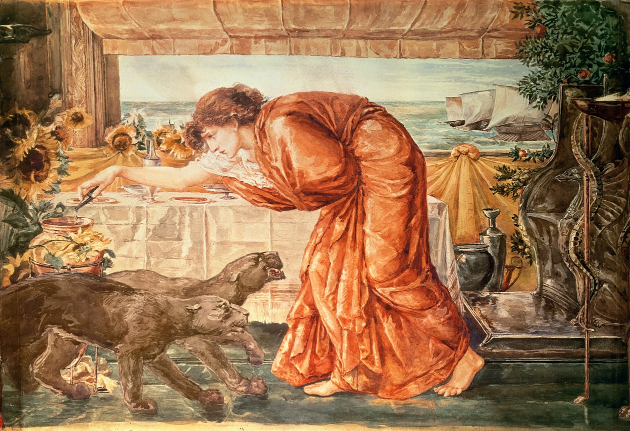 Circe versa veleno in un vaso e attende l