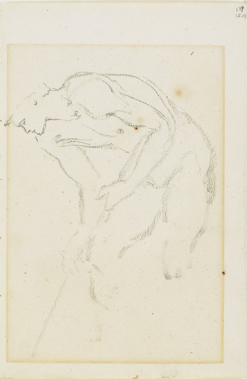 Studio di una figura maschile, pagina 129 da un libro di studi, c. 1880-1890 da Edward Burne Jones