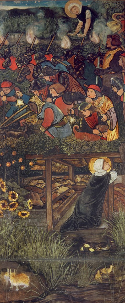 La Leggenda di Santa Frideswide, studio per una vetrata nella Cappella Latina della Cattedrale di Christ Church, Oxford da Edward Burne Jones