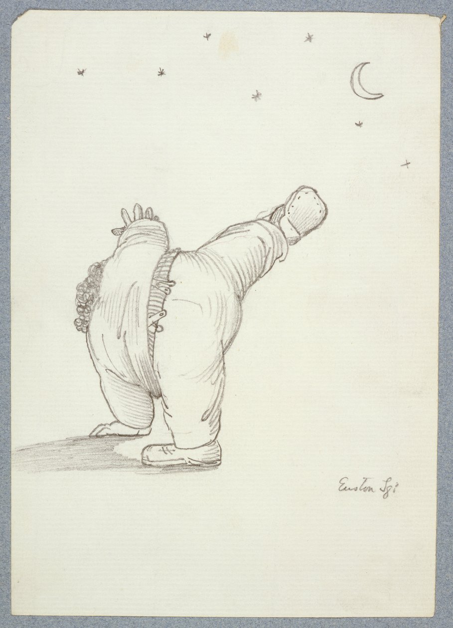 William Morris (1834-96) esegue una ruota, visto da dietro alla luce della luna e delle stelle, da un album di disegni da Edward Burne Jones