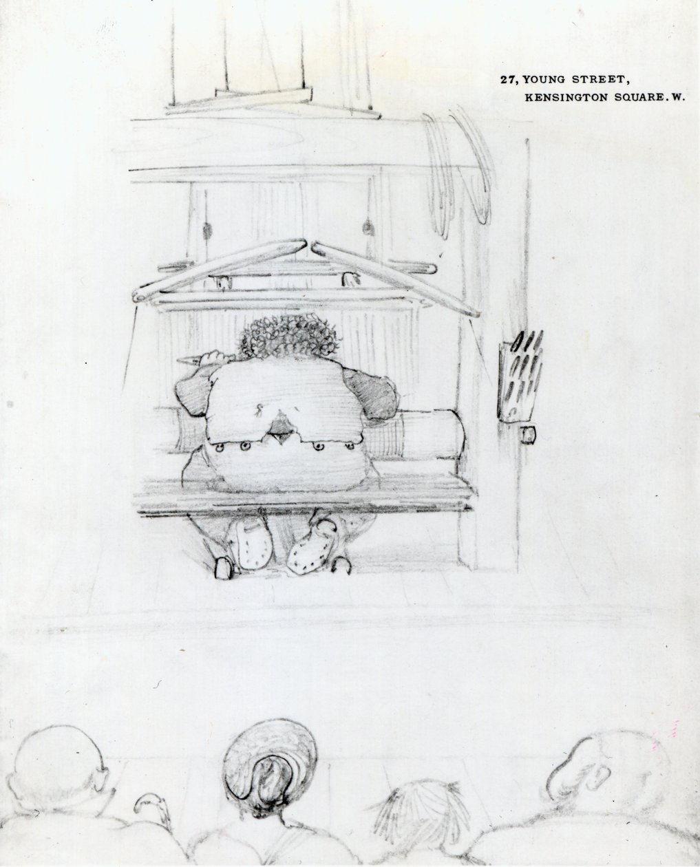 William Morris al suo telaio, caricatura da Edward Burne Jones