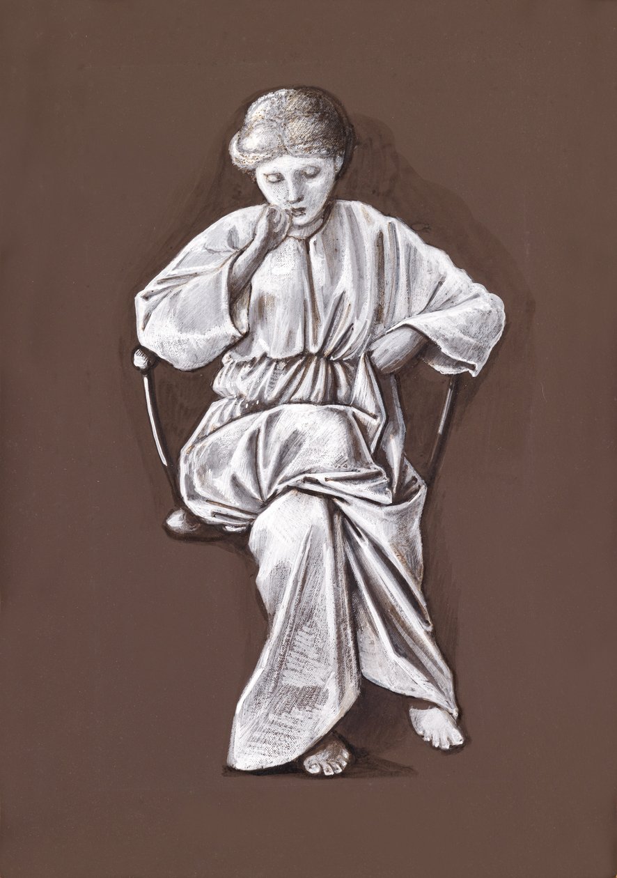 Studio di una ragazza seduta da Edward Burne Jones