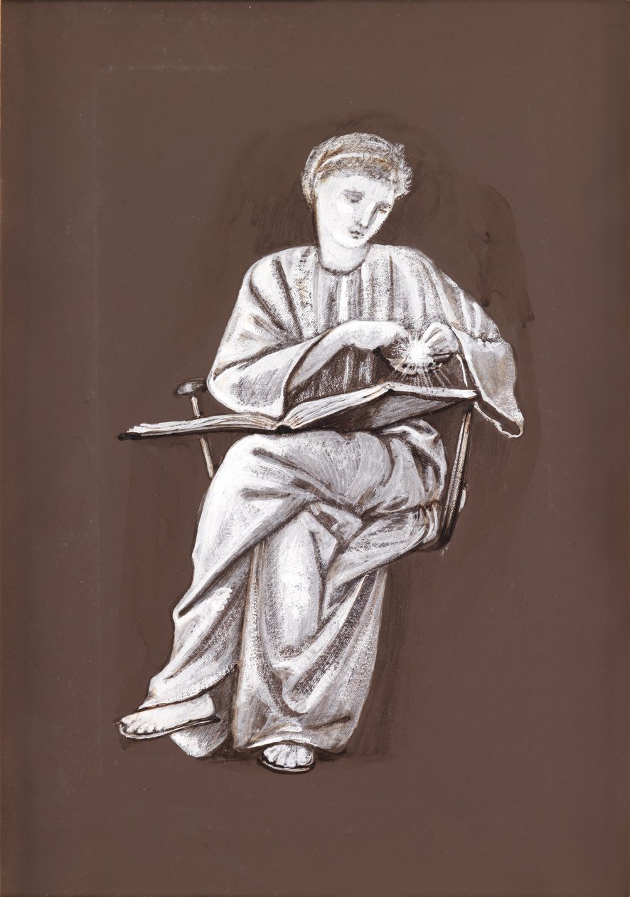 Studio di una ragazza seduta, con un libro da Edward Burne Jones