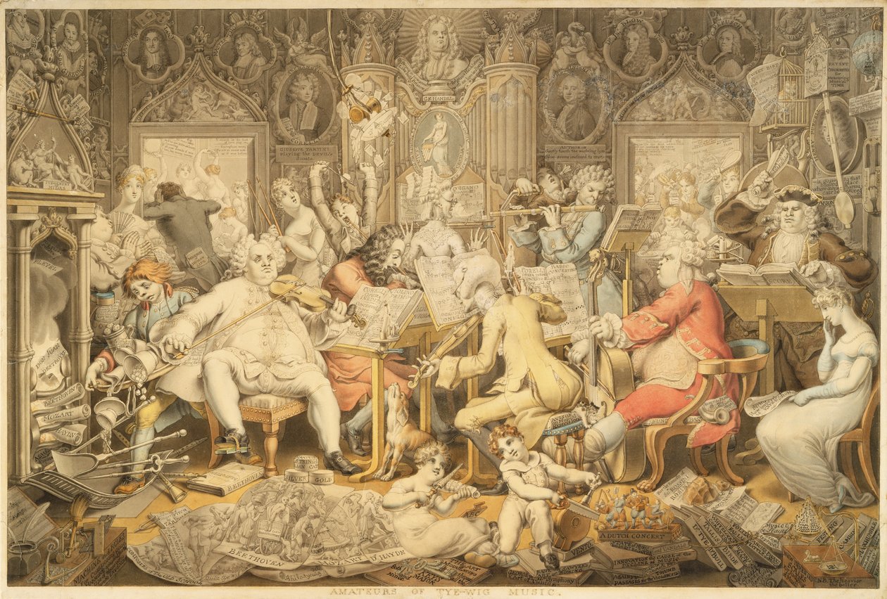 Amatori della musica con parrucca a coda da Edward Francis Burney
