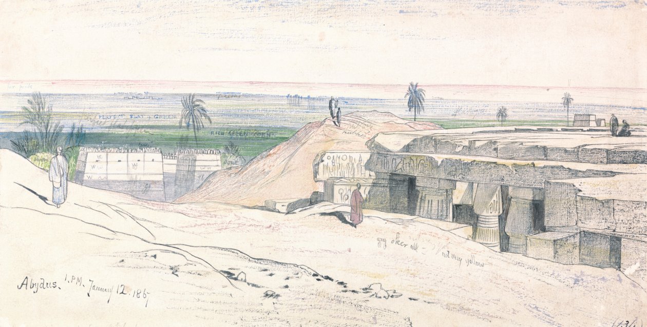 Abydos, 1-00 pm, 12 gennaio 1867 (134) da Edward Lear