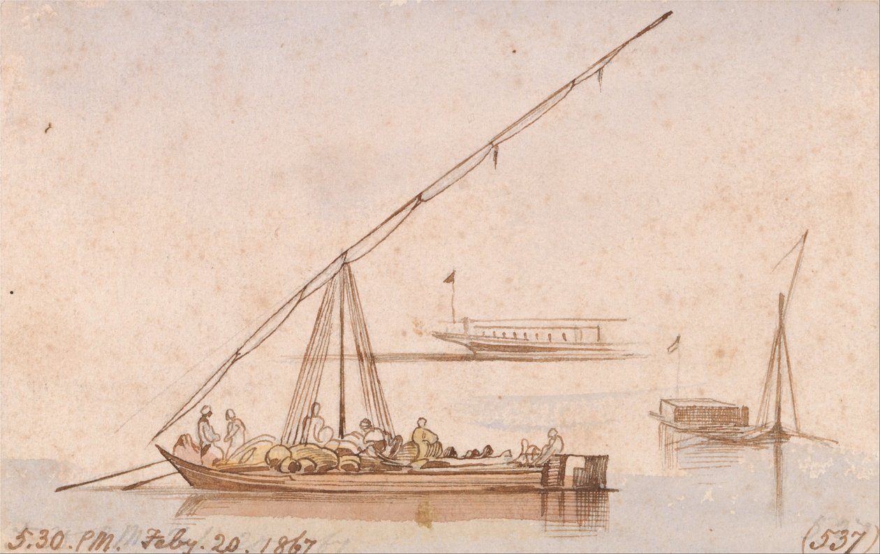 Barche sul Nilo da Edward Lear