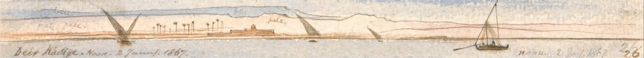 Deir Kadige, 2 gennaio 1867, mezzogiorno da Edward Lear