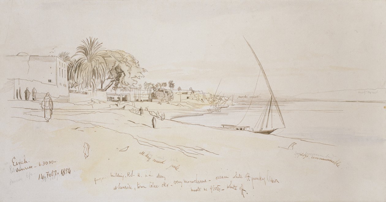 Esneh, Egitto, 1854 da Edward Lear