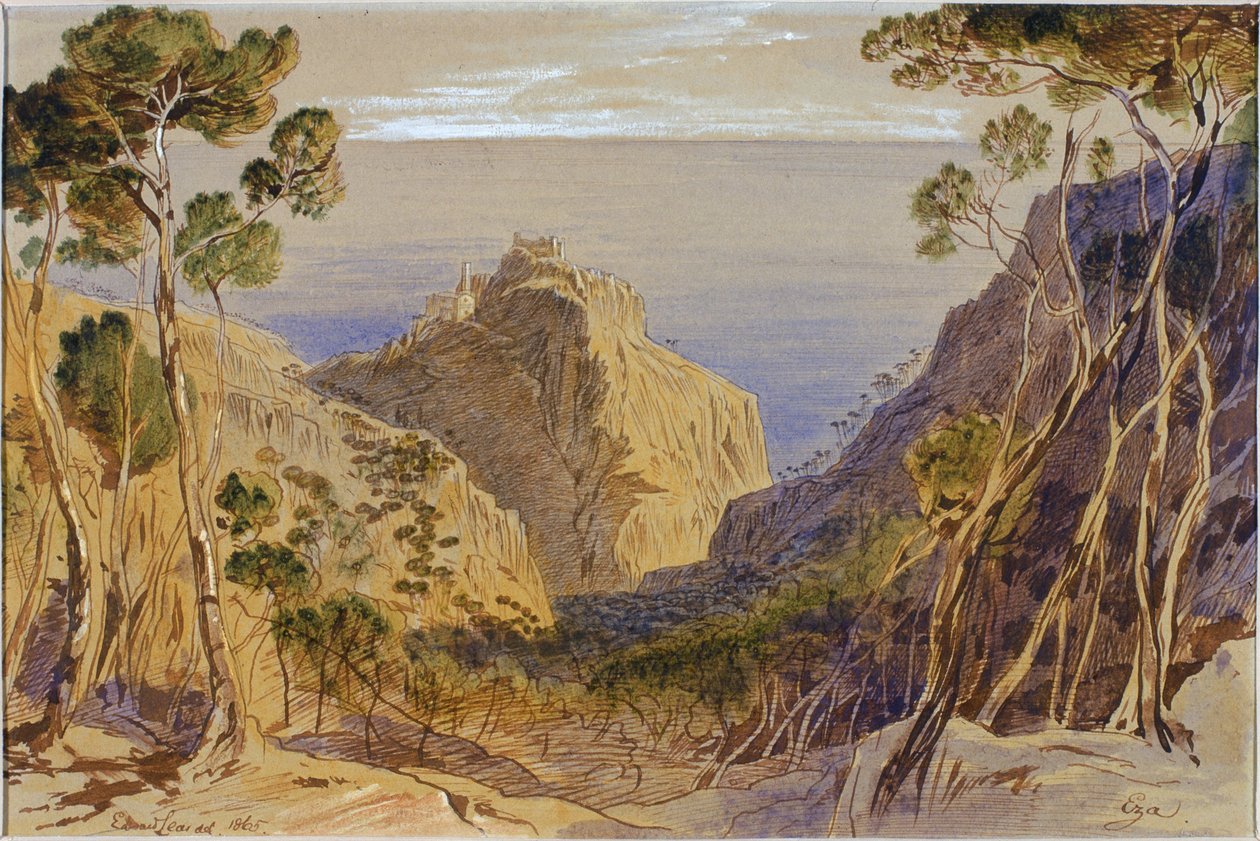 Eza, Francia, 1865 da Edward Lear