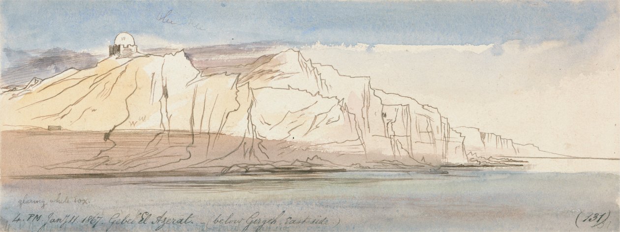 Gebel el Azerat (sotto Girgeh, lato est) da Edward Lear