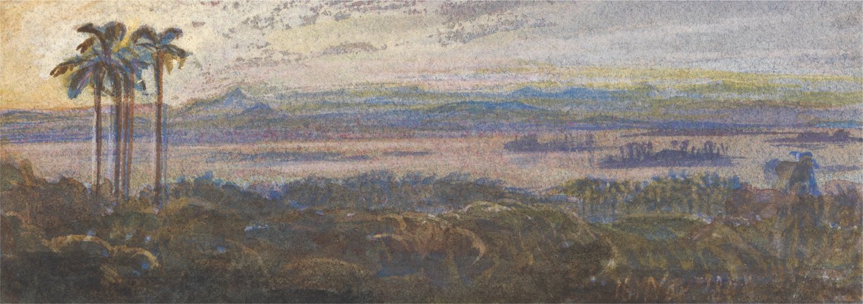 Paesaggio fluviale indiano da Edward Lear