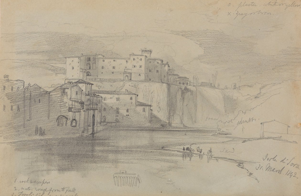 Isola di Sora, 31 marzo 1842 da Edward Lear